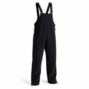NWT Polartec Fleece Overalls L Black Gorpcore Cozy Utilitywear Gear Short/Reg